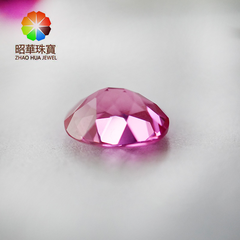 玫紅剛玉 橢圓 合成藍寶石 人工寶石 紅剛玉梧州寶石